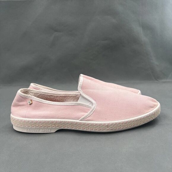 Rivieras Nymphe Cotton Canvas Slip On Classic Pink Canvas Sneakers Size 40 - Picture 9 of 15